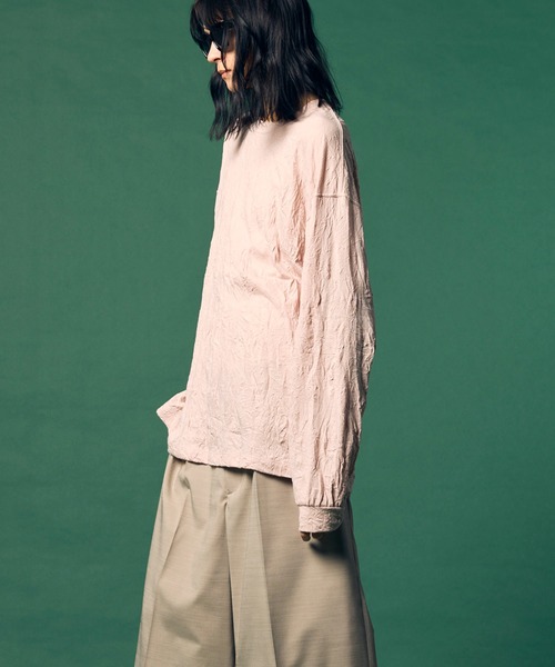 MAISON SPECIAL（メゾンスペシャル）の「《UNISEX》Catch Washer Processing Prime-Over Crew Neck Long Sleeve T-Shirt/キャッチワッシャー加工プライムオーバークルーネックロングスリーブTシャツ【MAISON SPECIAL/メゾンスペシャル】（Tシャツ/カットソー・メンズ・ブラウン/ブラック/グレイッシュベージュ/ピンク・1/2/0）」の17枚目の写真