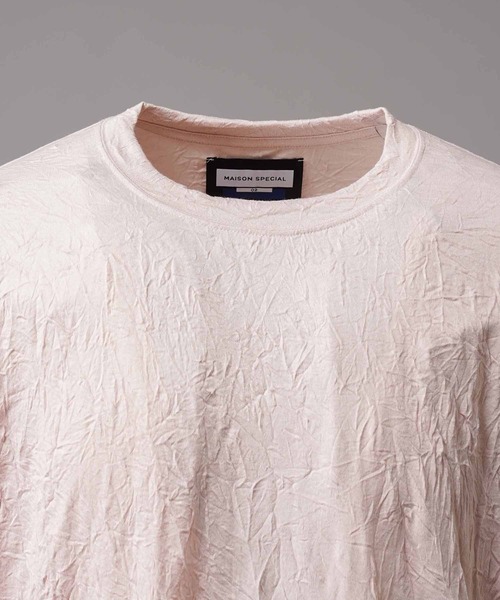 MAISON SPECIAL（メゾンスペシャル）の「《UNISEX》Catch Washer Processing Prime-Over Crew Neck Long Sleeve T-Shirt/キャッチワッシャー加工プライムオーバークルーネックロングスリーブTシャツ【MAISON SPECIAL/メゾンスペシャル】（Tシャツ/カットソー・メンズ・ブラウン/ブラック/グレイッシュベージュ/ピンク・1/2/0）」の10枚目の写真