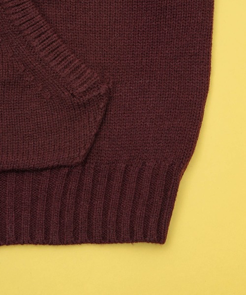 Zooodle（ズードル）の「rogo knit hoodie - ロゴニットフーディー -（パーカー・メンズ・ベージュ/バーガンディー・LARGE/MEDIUM）」の10枚目の写真