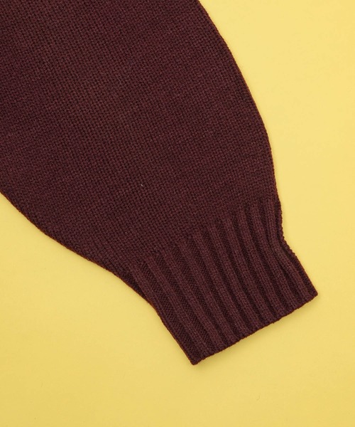 Zooodle（ズードル）の「rogo knit hoodie - ロゴニットフーディー -（パーカー・メンズ・ベージュ/バーガンディー・LARGE/MEDIUM）」の6枚目の写真