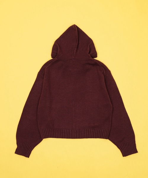 Zooodle（ズードル）の「rogo knit hoodie - ロゴニットフーディー -（パーカー・メンズ・ベージュ/バーガンディー・LARGE/MEDIUM）」の11枚目の写真