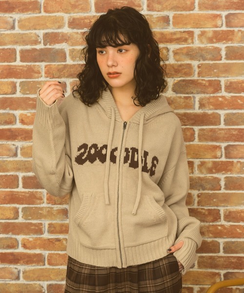 Logo knit hoodie - ロゴニットフーディー -（パーカー）｜Zooodle