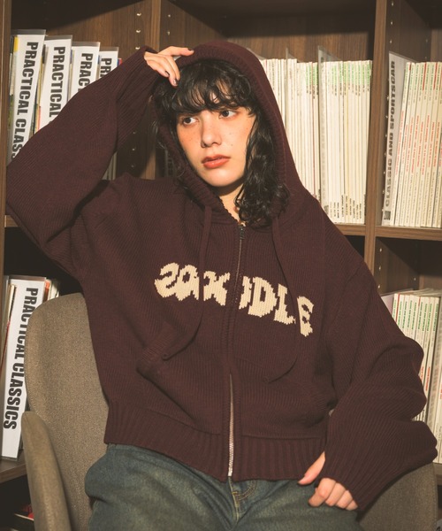 rogo knit hoodie - ロゴニットフーディー -（パーカー）｜Zooodle