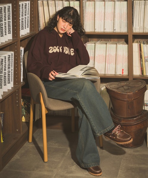 Zooodle（ズードル）の「rogo knit hoodie - ロゴニットフーディー -（パーカー・メンズ・ベージュ/バーガンディー・LARGE/MEDIUM）」の21枚目の写真