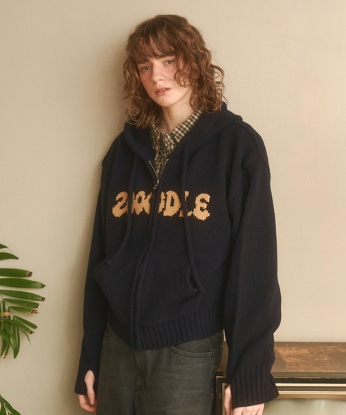 Logo knit hoodie - ロゴニットフーディー -（パーカー）｜Zooodle