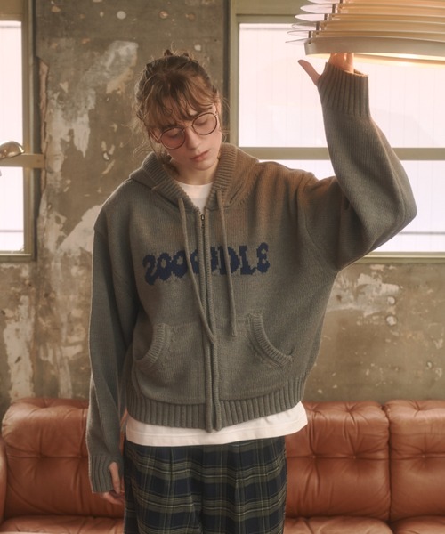 Logo knit hoodie - ロゴニットフーディー -（パーカー）｜Zooodle
