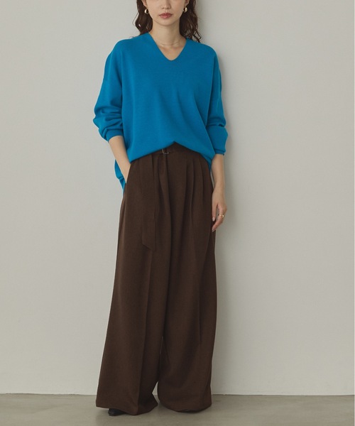 hunch(ハンチ)の「【静電気防止】やわもちヤーン ドロップショルダーニット(ニット/セーター・レディース・ブラック/レッド/ブラウン/ブルー/アイボリー/ネイビー/ロイヤルブルー・FREE)」の13枚目の写真