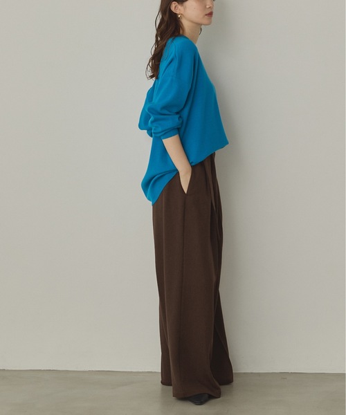 hunch(ハンチ)の「【静電気防止】やわもちヤーン ドロップショルダーニット(ニット/セーター・レディース・ブラック/レッド/ブラウン/ブルー/アイボリー/ネイビー/ロイヤルブルー・FREE)」の14枚目の写真