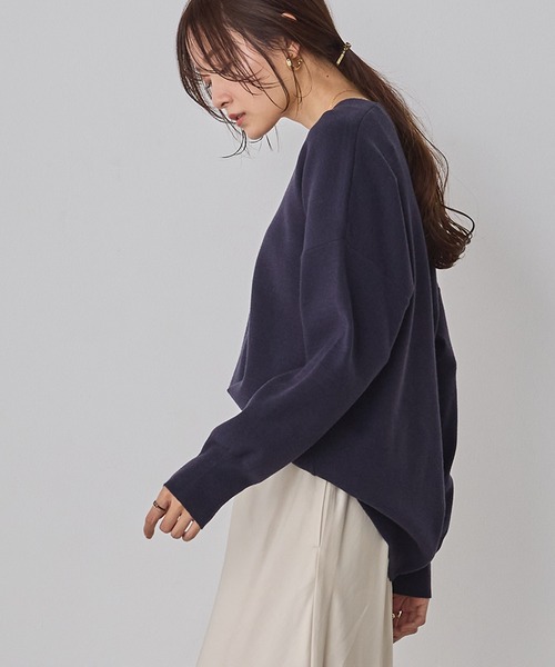 静電気防止】やわもちヤーン ドロップショルダーニット（ニット