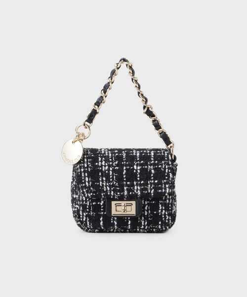 OPAQUE.CLIP(オペークドットクリップ)の「ミニサイズキルティングバッグチャーム(チャーム・レディース・ブラック系1/ブラック/オフホワイト/ホワイト系9/シルバー系その他7/ベージュ系6・00)」の5枚目の写真