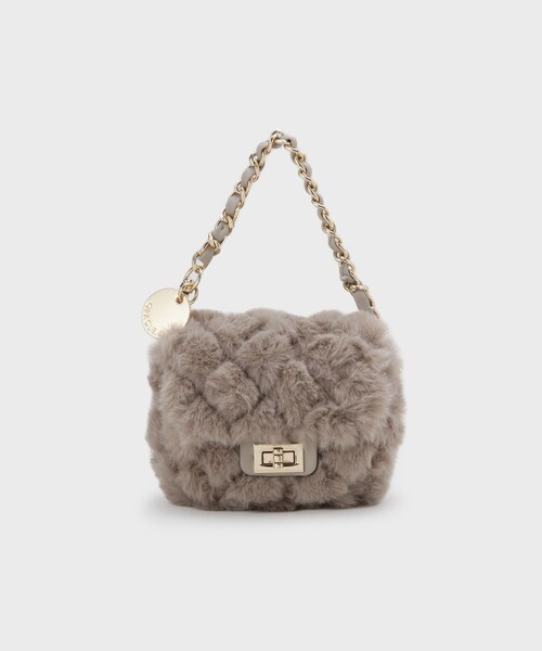 OPAQUE.CLIP(オペークドットクリップ)の「ミニサイズキルティングバッグチャーム(チャーム・レディース・ブラック系1/ブラック/オフホワイト/ホワイト系9/シルバー系その他7/ベージュ系6・00)」の6枚目の写真