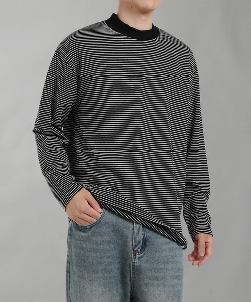 TOBEE(トゥビー)の「【TOBEE】ビッグシルエット ボーダーロンT(Tシャツ/カットソー・メンズ・ホワイト/ブラック・MEDIUM/SMALL/X-LARGE/LARGE)」の20枚目の写真