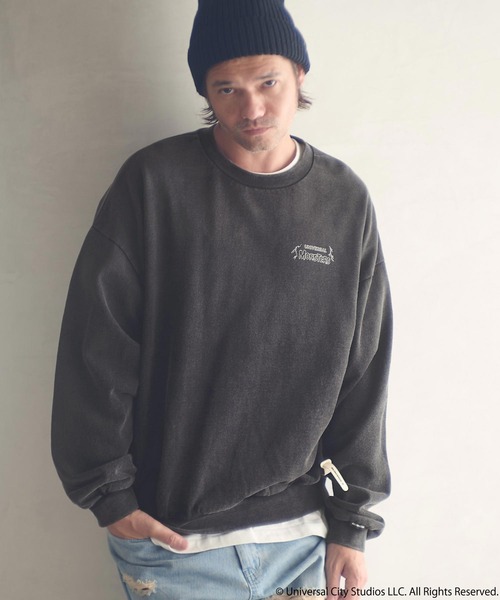 ADAM PATEK（アダムパテック）の「msw1753-Frankenstein face print crewneck スウェット(AP2524018)（スウェット・メンズ・ブラック/ミックスグレー・1/2）」の2枚目の写真