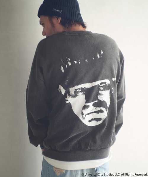 ADAM PATEK（アダムパテック）の「msw1753-Frankenstein face print crewneck スウェット(AP2524018)（スウェット・メンズ・ブラック/ミックスグレー・1/2）」の3枚目の写真