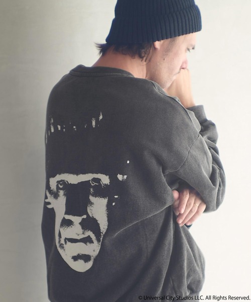 ADAM PATEK（アダムパテック）の「msw1753-Frankenstein face print crewneck スウェット(AP2524018)（スウェット・メンズ・ブラック/ミックスグレー・1/2）」の4枚目の写真