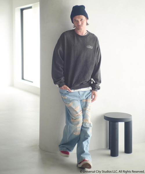 ADAM PATEK（アダムパテック）の「msw1753-Frankenstein face print crewneck スウェット(AP2524018)（スウェット・メンズ・ブラック/ミックスグレー・1/2）」の9枚目の写真