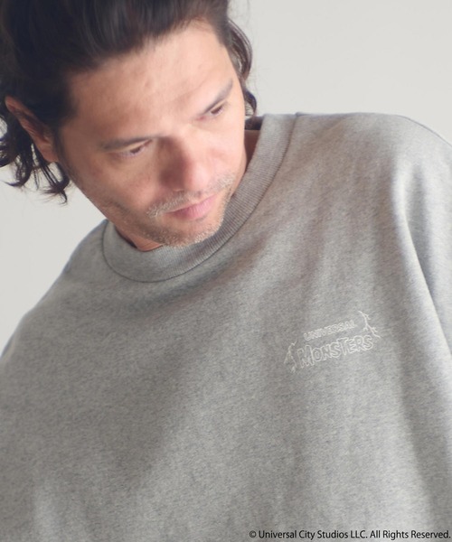 ADAM PATEK（アダムパテック）の「msw1753-Frankenstein face print crewneck スウェット(AP2524018)（スウェット・メンズ・ブラック/ミックスグレー・1/2）」の11枚目の写真