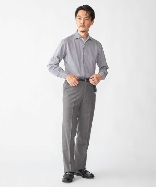 SHIPS（シップス）の「SHIPS: ジャージー ロンドンストライプ ワンピースカラー シャツ（ビジネスシャツ・メンズ・ネイビー/ブラウン・SMALL/MEDIUM/LARGE/X-LARGE）」の8枚目の写真