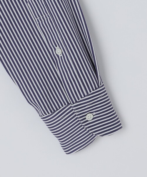 SHIPS（シップス）の「SHIPS: ジャージー ロンドンストライプ ワンピースカラー シャツ（ビジネスシャツ・メンズ・ネイビー/ブラウン・SMALL/MEDIUM/LARGE/X-LARGE）」の21枚目の写真