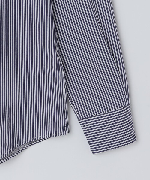 SHIPS（シップス）の「SHIPS: ジャージー ロンドンストライプ ワンピースカラー シャツ（ビジネスシャツ・メンズ・ネイビー/ブラウン・SMALL/MEDIUM/LARGE/X-LARGE）」の13枚目の写真