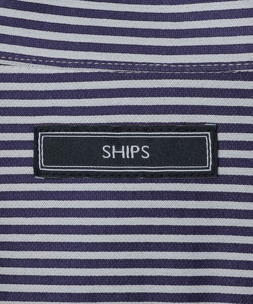 SHIPS（シップス）の「SHIPS: ジャージー ロンドンストライプ ワンピースカラー シャツ（ビジネスシャツ・メンズ・ネイビー/ブラウン・SMALL/MEDIUM/LARGE/X-LARGE）」の5枚目の写真