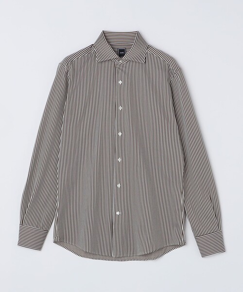 SHIPS（シップス）の「SHIPS: ジャージー ロンドンストライプ ワンピースカラー シャツ（ビジネスシャツ・メンズ・ネイビー/ブラウン・SMALL/MEDIUM/LARGE/X-LARGE）」の17枚目の写真