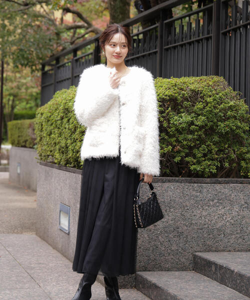 PROPORTION BODY DRESSING(プロポーションボディドレッシング)の「ラムファー風ブルゾン / 1215255002(ブルゾン・レディース・ブラウン/ホワイト系その他・MEDIUM/SMALL)」の6枚目の写真