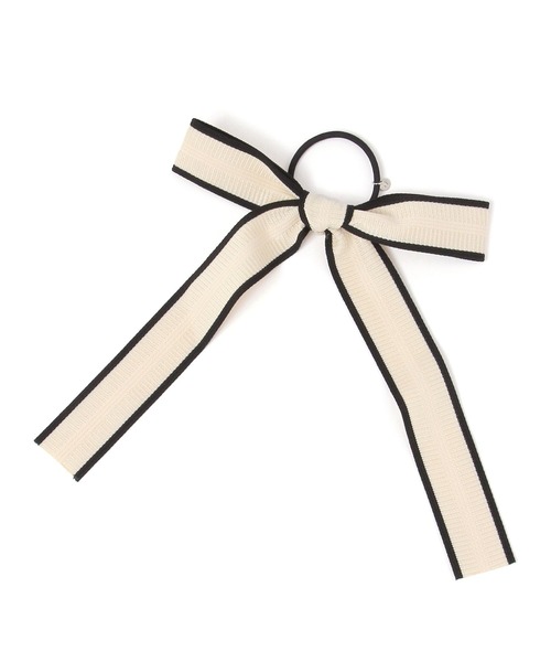 niko and...（ニコアンド）の「バイカラーリボンヘアゴム（ヘアゴム・レディース・ネイビー/アイボリー・0）」の2枚目の写真