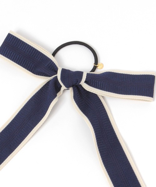 niko and...（ニコアンド）の「バイカラーリボンヘアゴム（ヘアゴム・レディース・ネイビー/アイボリー・0）」の4枚目の写真