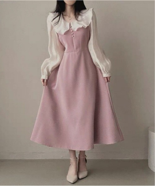 Mejoul(メジュール)の「ビックカラー配色パフスリーブドレス(ワンピース・レディース・ブラック/ピンク・M/L)」の14枚目の写真