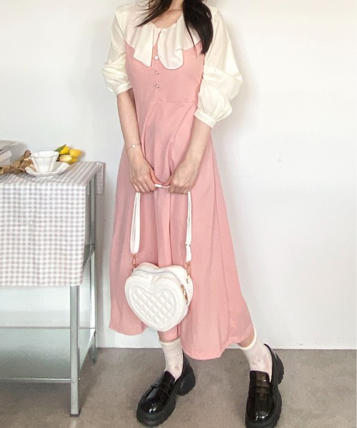 Mejoul(メジュール)の「ビックカラー配色パフスリーブドレス(ワンピース・レディース・ブラック/ピンク・M/L)」の20枚目の写真