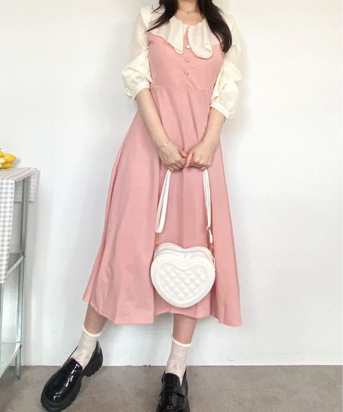 Mejoul(メジュール)の「ビックカラー配色パフスリーブドレス(ワンピース・レディース・ブラック/ピンク・M/L)」の19枚目の写真