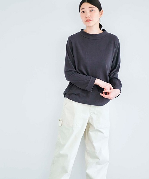 HAU(ハウ)の「トップスガーゼ 3/4sleeve(Tシャツ/カットソー・レディース・チャコールグレー/ライトグレー/ブラウン/ホワイト・MEDIUM)」の3枚目の写真