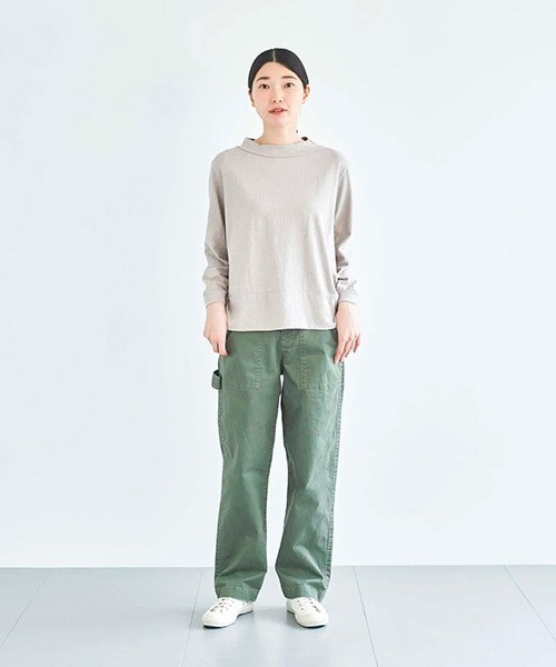 HAU(ハウ)の「トップスガーゼ 3/4sleeve(Tシャツ/カットソー・レディース・チャコールグレー/ライトグレー/ブラウン/ホワイト・MEDIUM)」の1枚目の写真