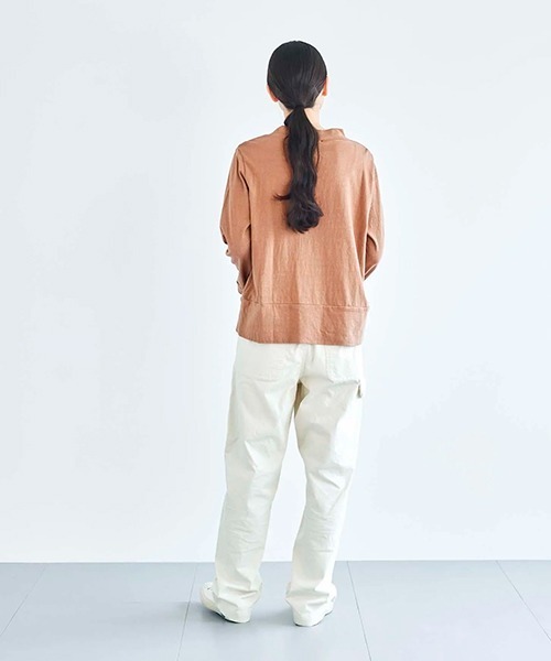 HAU(ハウ)の「トップスガーゼ 3/4sleeve(Tシャツ/カットソー・レディース・チャコールグレー/ライトグレー/ブラウン/ホワイト・MEDIUM)」の5枚目の写真