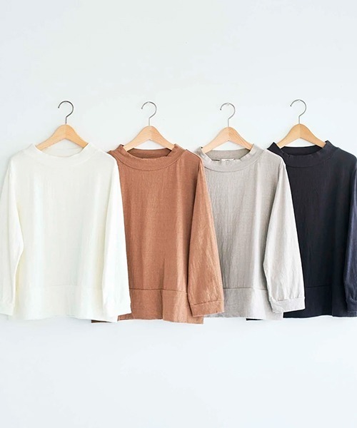 HAU(ハウ)の「トップスガーゼ 3/4sleeve(Tシャツ/カットソー・レディース・チャコールグレー/ライトグレー/ブラウン/ホワイト・MEDIUM)」の6枚目の写真