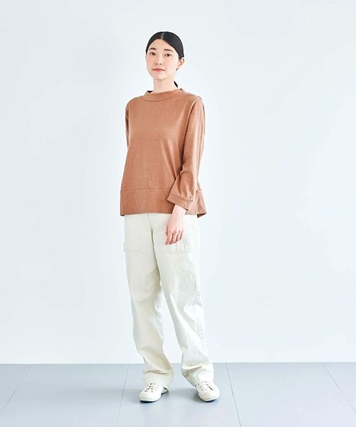 HAU(ハウ)の「トップスガーゼ 3/4sleeve(Tシャツ/カットソー・レディース・チャコールグレー/ライトグレー/ブラウン/ホワイト・MEDIUM)」の11枚目の写真