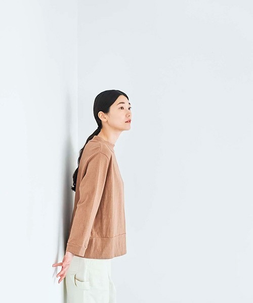 HAU(ハウ)の「トップスガーゼ 3/4sleeve(Tシャツ/カットソー・レディース・チャコールグレー/ライトグレー/ブラウン/ホワイト・MEDIUM)」の12枚目の写真