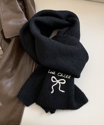 Teem Store（チームストア）の「リボン刺繍ニットストール（マフラー）」