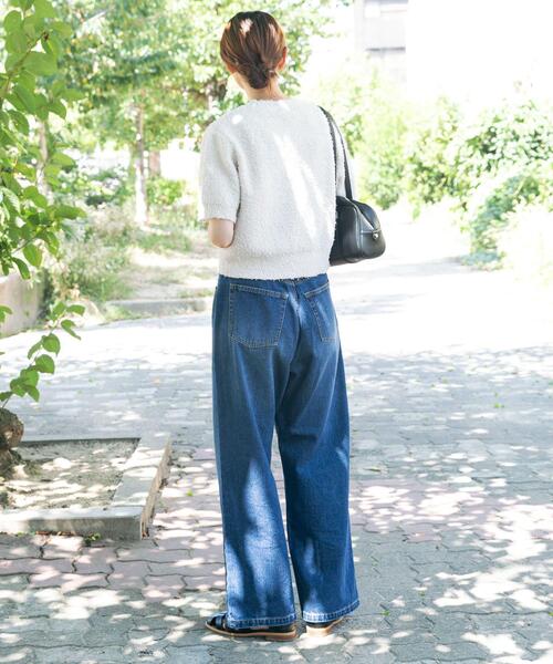 ITEMS URBANRESEARCH（アイテムズ アーバンリサーチ）の「フリンジコンパクトニット（ニット/セーター・レディース・ブラック/イエロー系その他/オフホワイト/ブラウン・FREE）」の22枚目の写真