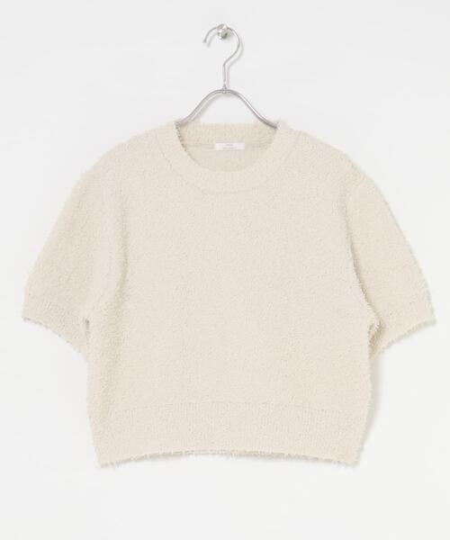 ITEMS URBANRESEARCH（アイテムズ アーバンリサーチ）の「フリンジコンパクトニット（ニット/セーター・レディース・ブラック/イエロー系その他/オフホワイト/ブラウン・FREE）」の21枚目の写真