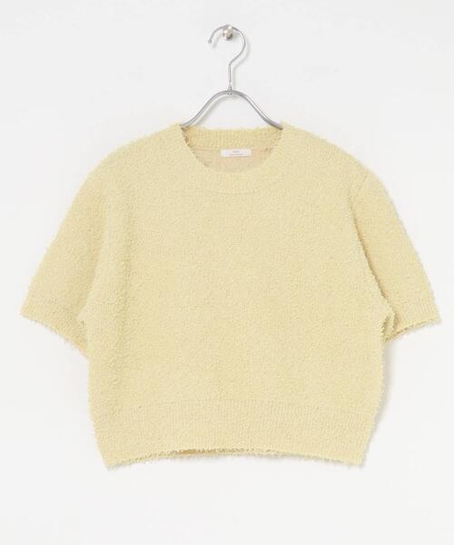 ITEMS URBANRESEARCH（アイテムズ アーバンリサーチ）の「フリンジコンパクトニット（ニット/セーター・レディース・ブラック/イエロー系その他/オフホワイト/ブラウン・FREE）」の14枚目の写真