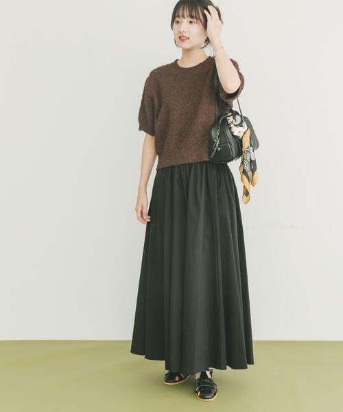 ITEMS URBANRESEARCH（アイテムズ アーバンリサーチ）の「フリンジコンパクトニット（ニット/セーター・レディース・ブラック/イエロー系その他/オフホワイト/ブラウン・FREE）」の8枚目の写真