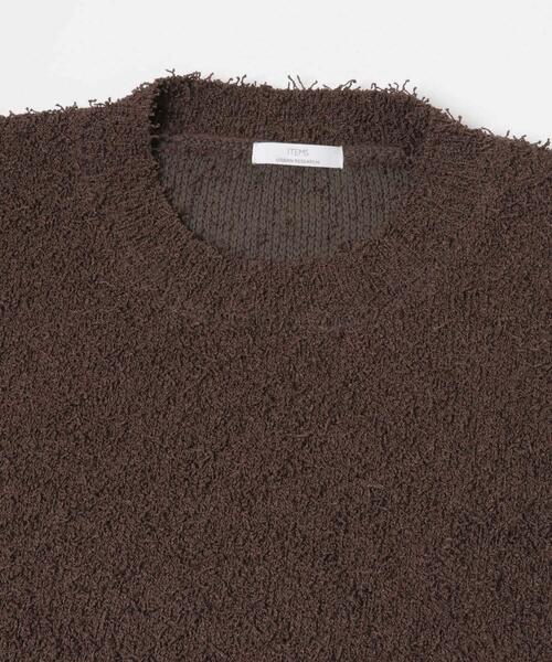 ITEMS URBANRESEARCH（アイテムズ アーバンリサーチ）の「フリンジコンパクトニット（ニット/セーター・レディース・ブラック/イエロー系その他/オフホワイト/ブラウン・FREE）」の5枚目の写真