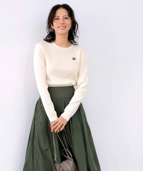 Jines(ジネス)の「newnew刺繍リブニット【WEB限定】(ニット/セーター・レディース・レッド/ブラウン/ブラック/アイボリー・38)」の2枚目の写真