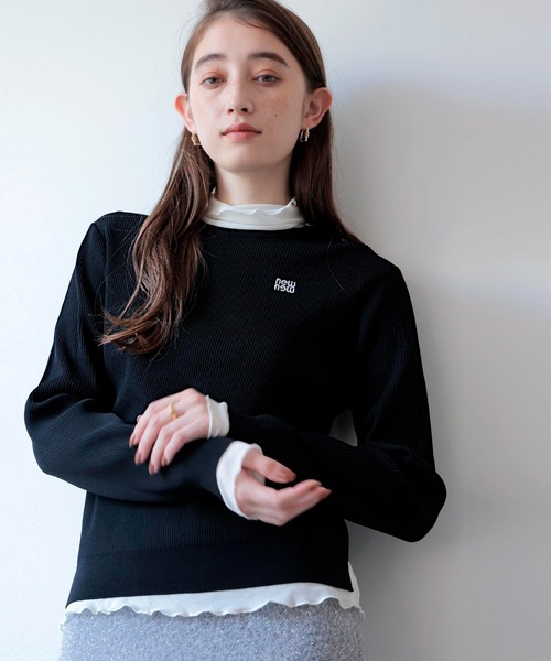 newnew刺繍リブニット【WEB限定】（ニット/セーター）｜Jines（ジネス