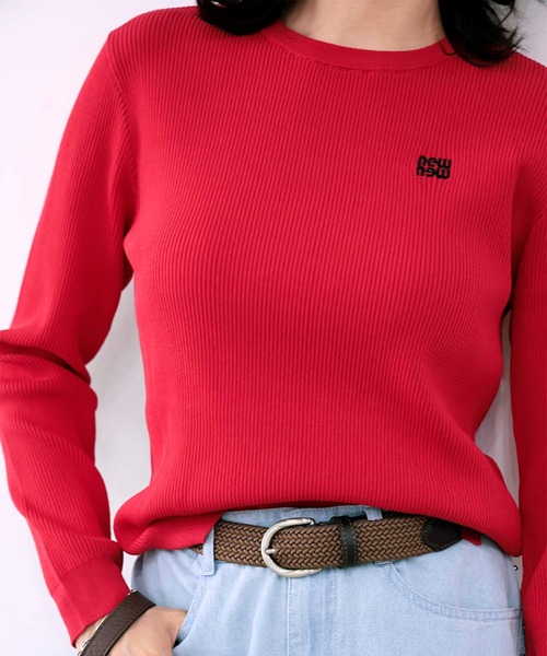 Jines(ジネス)の「newnew刺繍リブニット【WEB限定】(ニット/セーター・レディース・レッド/ブラウン/ブラック/アイボリー・38)」の7枚目の写真