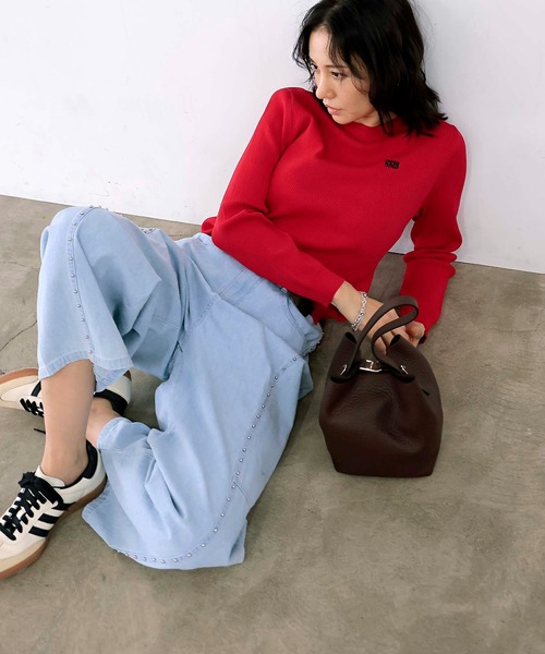 Jines(ジネス)の「newnew刺繍リブニット【WEB限定】(ニット/セーター・レディース・レッド/ブラウン/ブラック/アイボリー・38)」の9枚目の写真