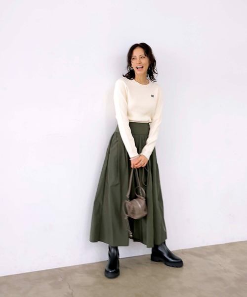 Jines(ジネス)の「newnew刺繍リブニット【WEB限定】(ニット/セーター・レディース・レッド/ブラウン/ブラック/アイボリー・38)」の10枚目の写真