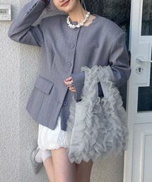 チュールフリルハンドバッグ